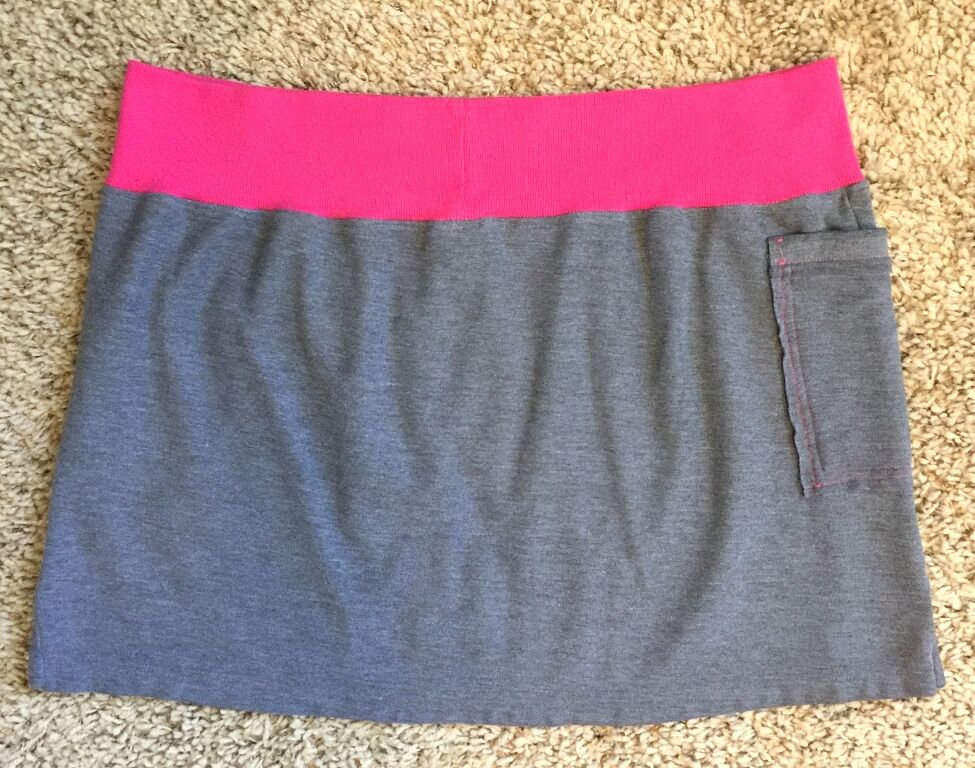 Grey Skirt with Flower Accent - Image 2